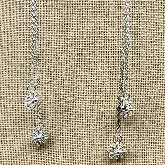 Vintage 925 Sterling Silver Flower Threader Earrings with Box - Picture 3 of 16